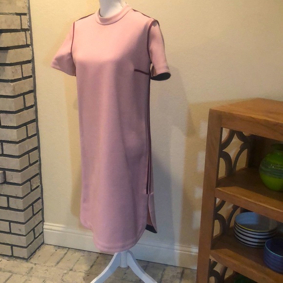 NWOT! MARNI 2 PC. PINK DRESS & BLZR. GREAT 3-SEASON SUIT. Maroon & Black Piping. - Picture 8 of 16